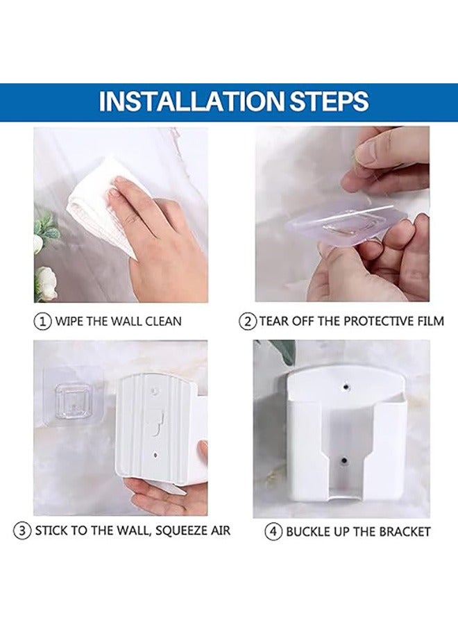 حامل التحكم عن بعد 5 جهاز كمبيوتر شخصي ، منظم التحكم عن بعد ذاتي اللصق الجدار ، منظم صندوق التخزين للكشك الليلي ، جنب السرير ، أو المساحات الصغيرة ، يحافظ على أجهزة التحكم عن بعد نظيفة وفي متناول اليد (أبيض) - Image 4