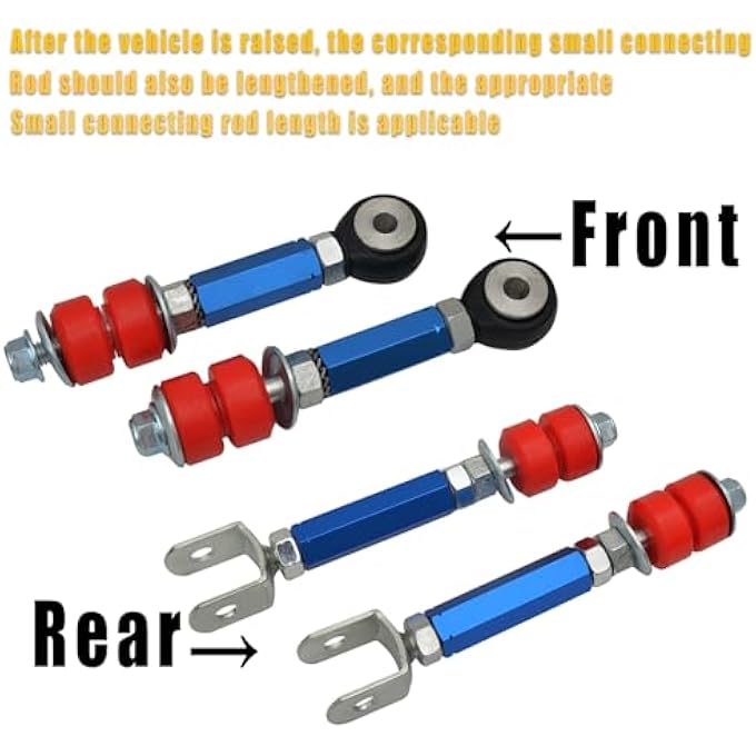 JS SUPER WORK Front  Rear Adjustable Extended Sway Bar End Links Fit For Land Cruiser 100 SeriesStabilizer Link Kit Rear - Image 5