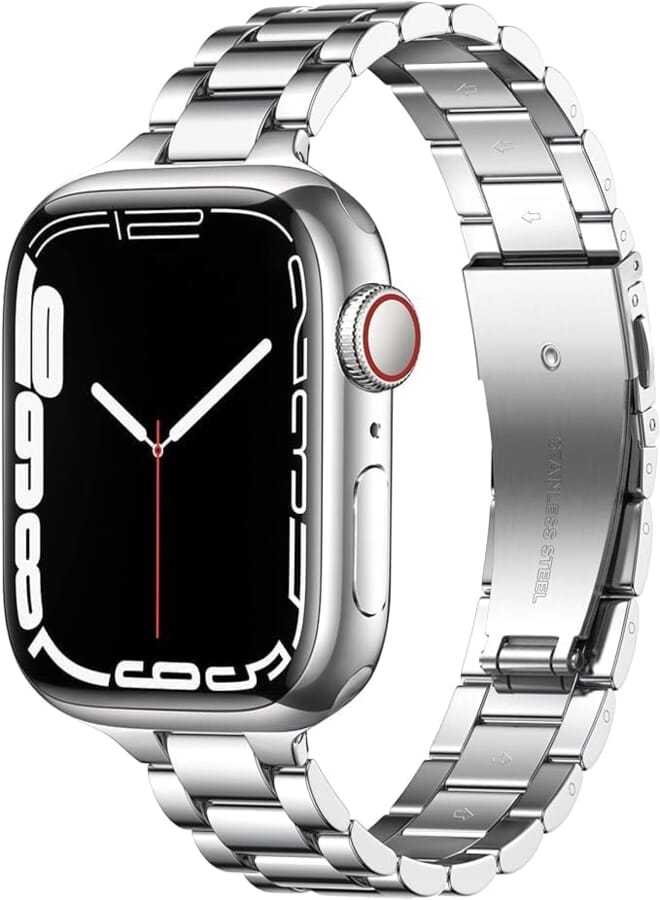 Next Next Store 44mm Stainless Steel Straps Compatible with IWatch Strap 44mm Stainless Steel Slim Replacement Metal Compatible with IWatch Strap with Folding clasp
