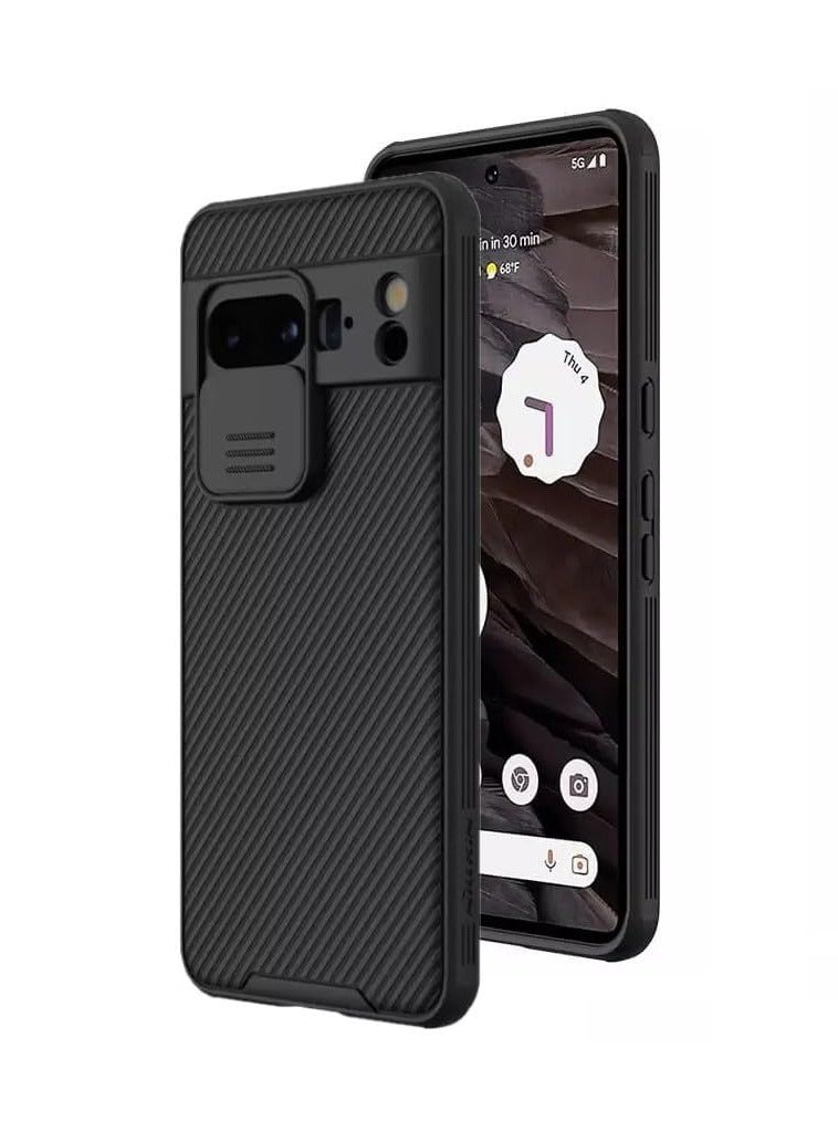 Nillkin Google Pixel 8 Pro Case Cover Camsheild Pro Case With Slide Camera Lens Protection PC Back & TPU Frame Bumper Protection Anti Fingerprint Soft Delicate Touch Compatible for Pixel 8 Pro 5G (Black)