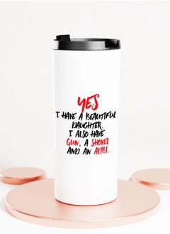 LIT White Tumbler Protective Dad Gift Straight Tumbler Dad Daughter Gifts Funny Best Dad Qote  - Image 1