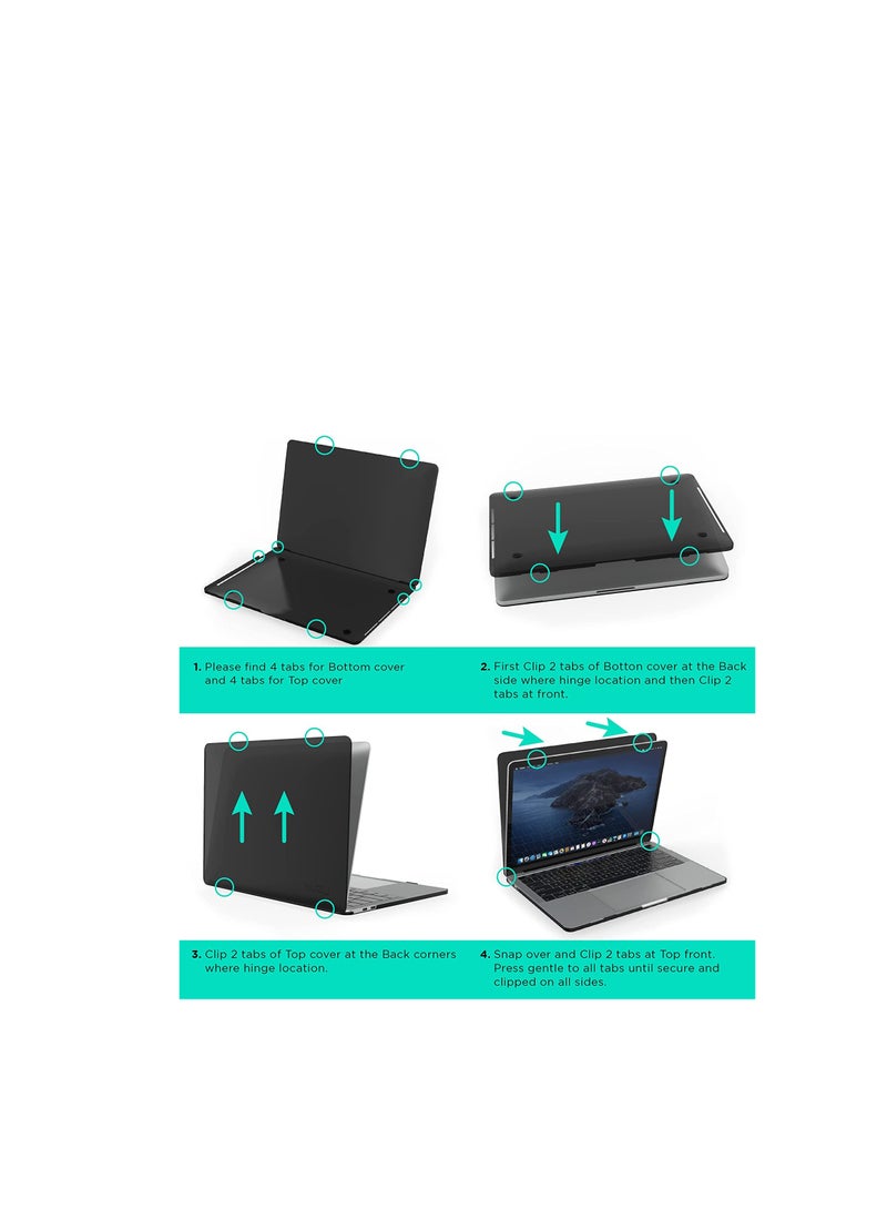Frosted Case Compatible with Microsoft Surface Laptop Go 3/2/1 in 12.4 inch 2023-2020 Release (Models: 2013 & 1943), Heavy Duty Protective Plastic Hard Shell Case Cover--Black  - Image 3