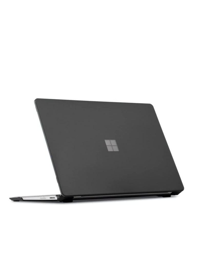Frosted Case Compatible with Microsoft Surface Laptop Go 3/2/1 in 12.4 inch 2023-2020 Release (Models: 2013 & 1943), Heavy Duty Protective Plastic Hard Shell Case Cover--Black  - Image 1