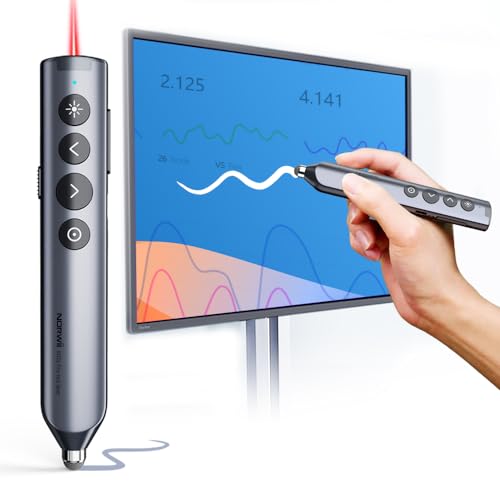 Norwii N10 Bluetooth Presentation Remote with Stylus Pen for Touch Screen, Advanced Digital Highlighting Presenter Clicker, 50M Range Metal Shell - Image 2
