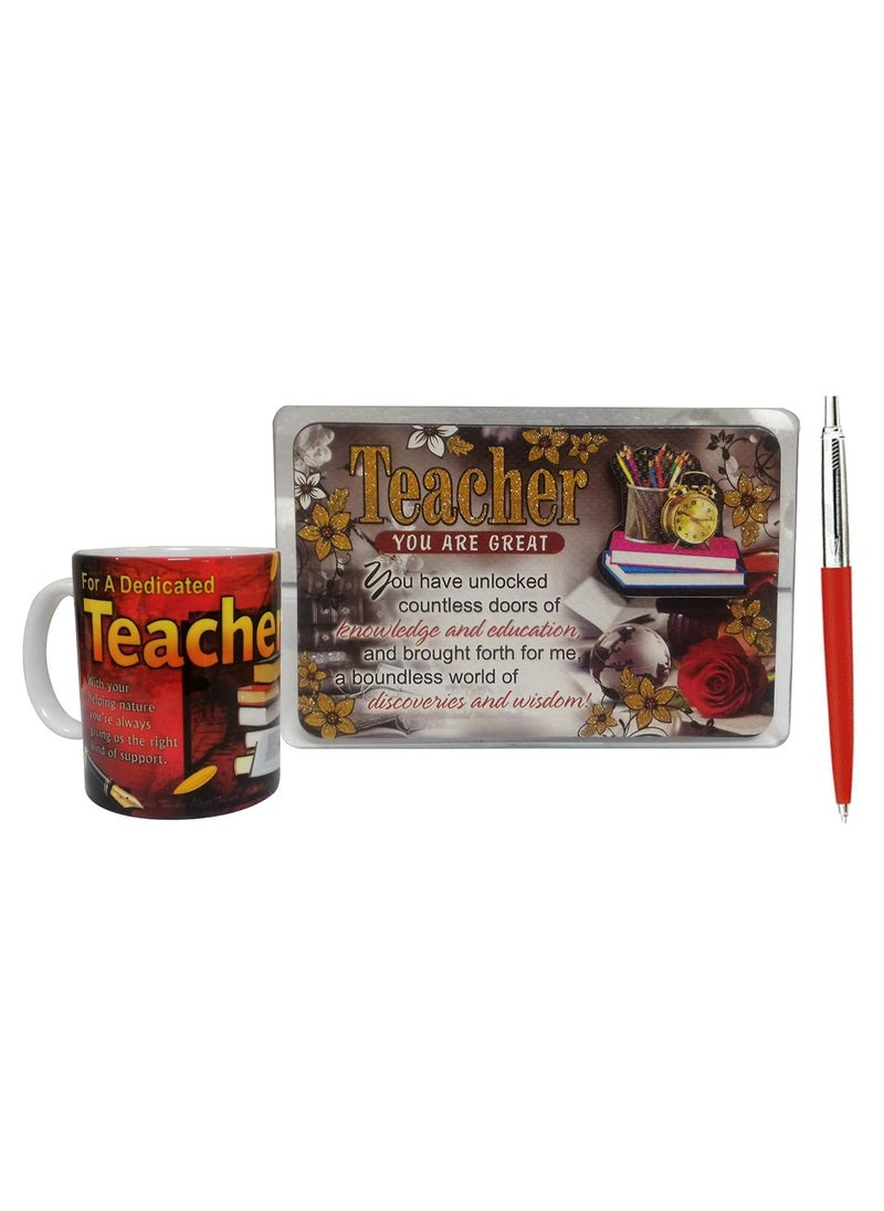 Saugat Traders - Saugat Traders Farewell Gift for Teacher - Teacher Quotation, Quote Coffee Mug & Parker Pen - Awesome Gift for Best Teacher-Farewell Gifts-Teacher Birthday Gifts - Image 1