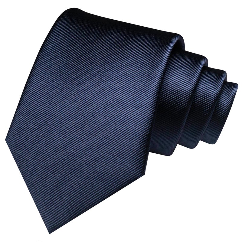 JEMYGINS Navy Formal Necktie and Pocket Square, Hankerchief and Tie Bar Clip Sets for Men - Image 2