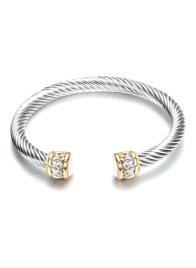 NIBEMINENT Vintage Semi Rhinestone Alloy Wristband Bracelet 