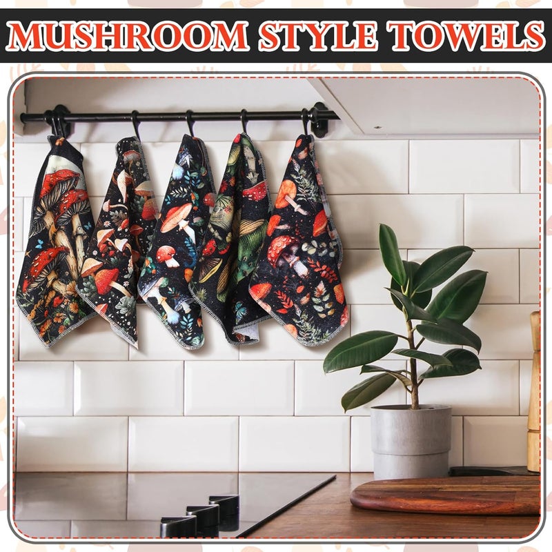 Noveread 36 Pack Mushroom Reusable Cleaning Cloths Washable Cotton Kitchen Towels for Home (Stylish Color) - Image 3