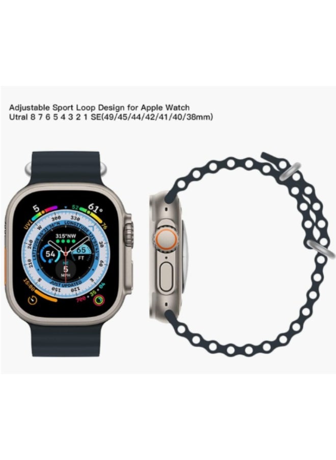 Generic - 8 Series XS8 Pro Ultra Smart Watch Ocean Band Loop Wrist Strap - Black - Image 1