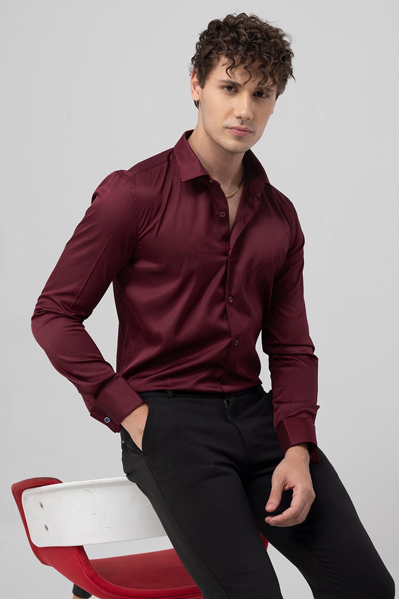 SNITCH Double Cuff Maroon Shirt - Image 3