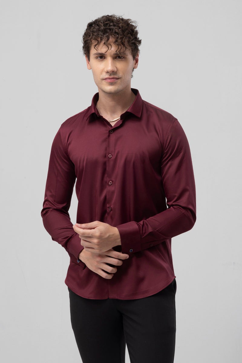 SNITCH Double Cuff Maroon Shirt - Image 5