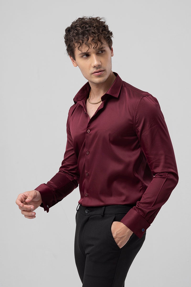 SNITCH Double Cuff Maroon Shirt - Image 4