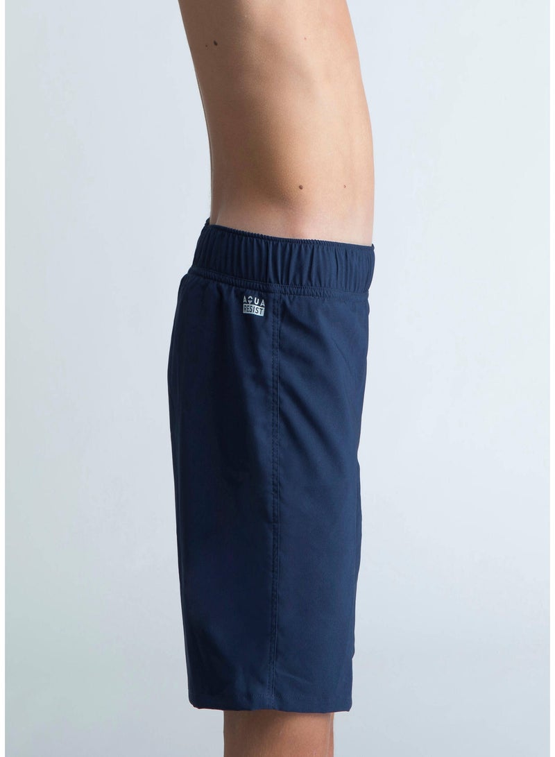 NABAIJI NABAIJI by DECATHLON, Boys' Swimming Shorts 100 Stretchable & Durable Dark Blue  - Image 1