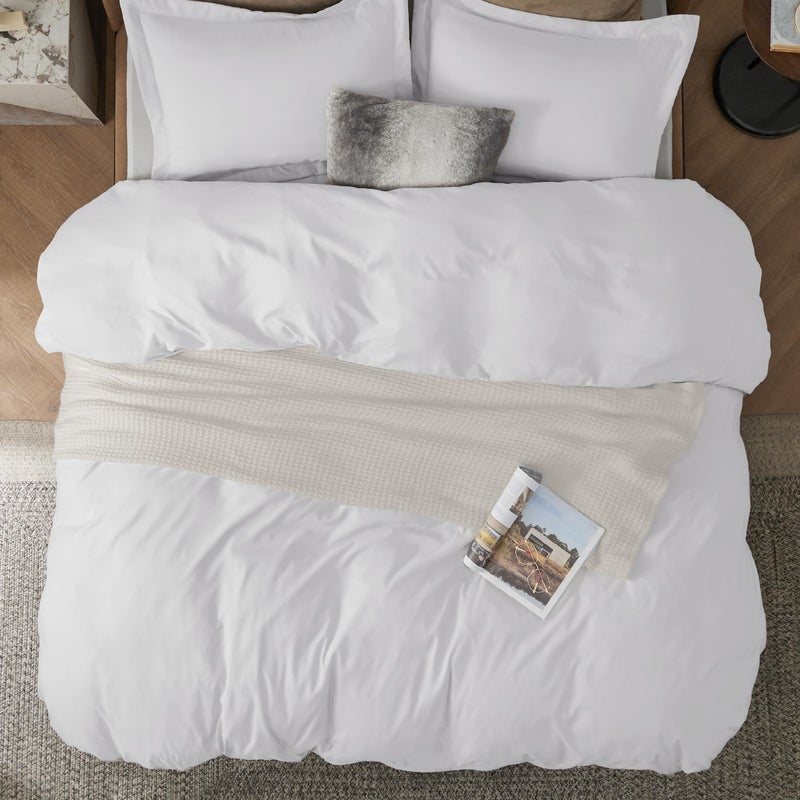 Bedsure Duvet Cover King Size - Soft Double Brushed Bedding Set for Kids & Adults, Zipper Closure, 3 Pieces, Includes 1 Duvet Cover (104"x90") & 2 Pillow Shams, NO Comforter, White - Image 2