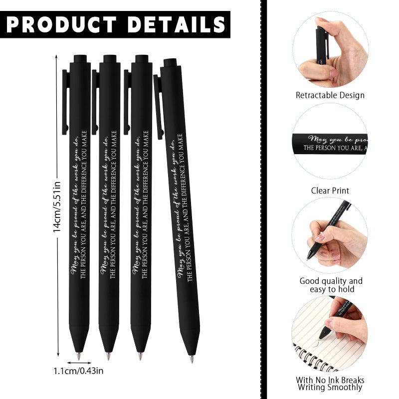 Jetec 25 Sets Christmas Team Employee Appreciation Gifts Motivational Spiral Notebooks with Sticky Notes Ballpoint Pens Coworker Inspirational Thank You Gifts(Black You are) - Image 3