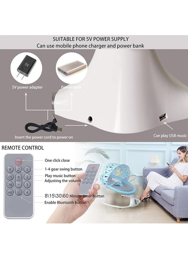 JCB CHIC - Electric Baby Swing Multifunctional Baby Cridle with Remote Control for 0-18 Months Newborn, Infant, Toddler Portable Baby Rocking Chair with Mosquito Net for Indoor Outdoor - Image 1