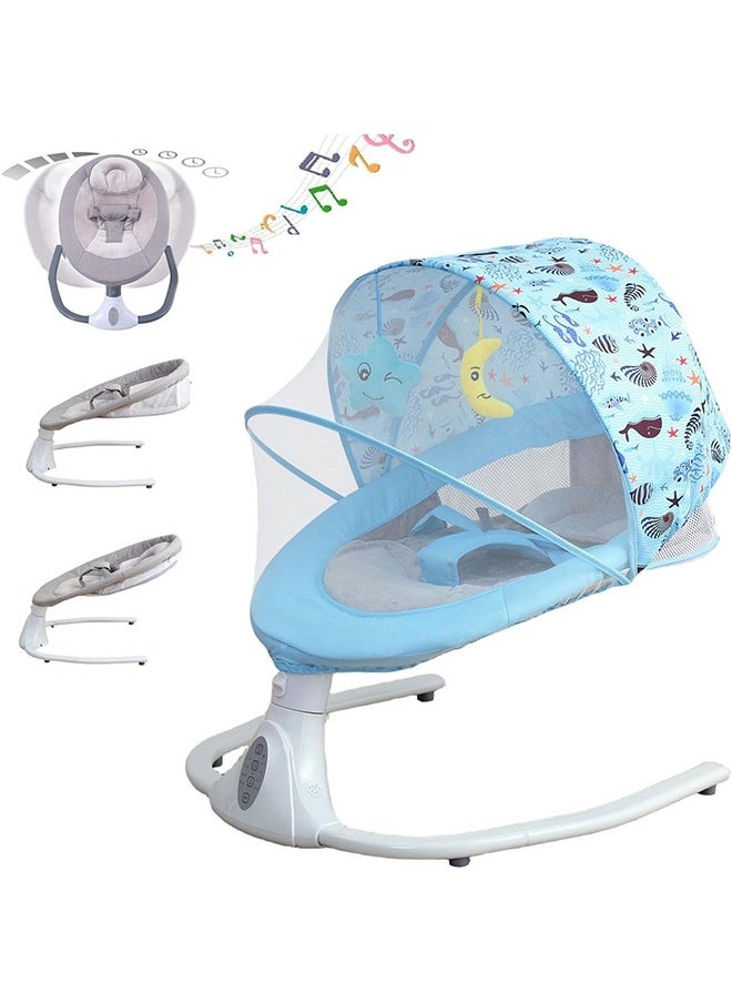 JCB CHIC - Electric Baby Swing Multifunctional Baby Cridle with Remote Control for 0-18 Months Newborn, Infant, Toddler Portable Baby Rocking Chair with Mosquito Net for Indoor Outdoor - Image 1