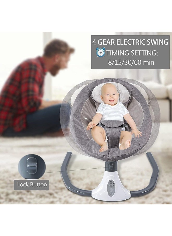 JCB CHIC - Electric Baby Swing Multifunctional Baby Cridle with Remote Control for 0-18 Months Newborn, Infant, Toddler Portable Baby Rocking Chair with Mosquito Net for Indoor Outdoor - Image 1
