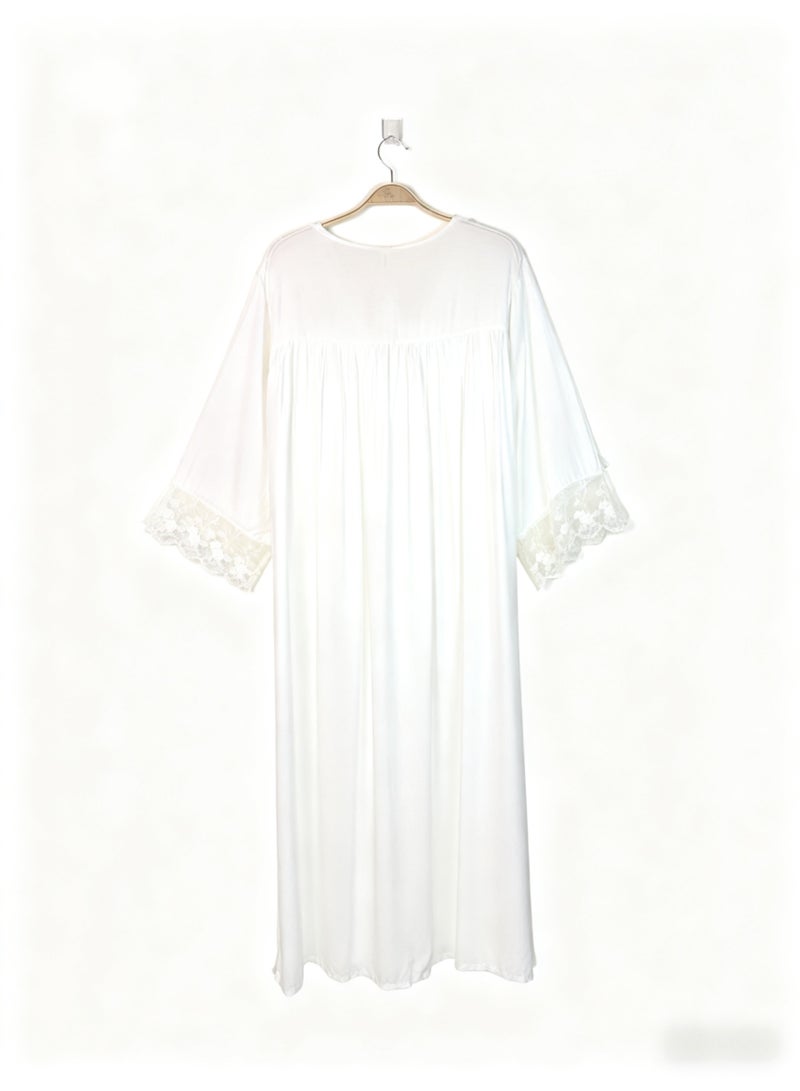 Orchid Women Lace Long-Sleeved Sleepshirt-Princess Style Home Wear - Image 3