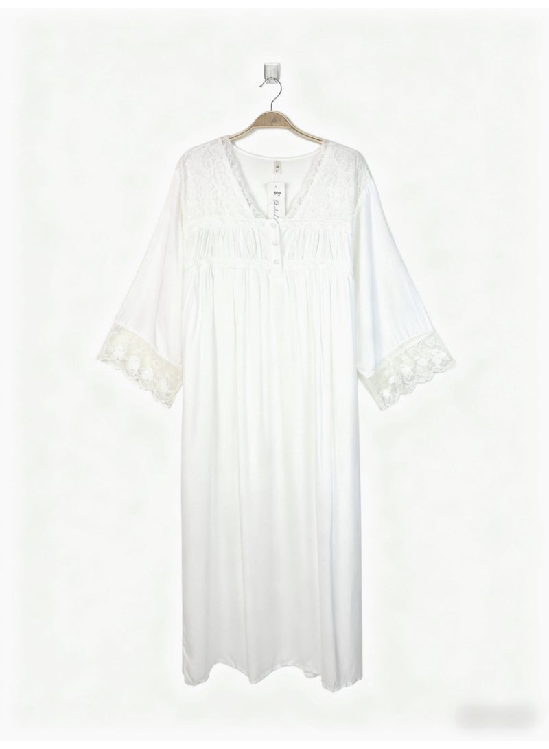 Orchid Women Lace Long-Sleeved Sleepshirt-Princess Style Home Wear - Image 2