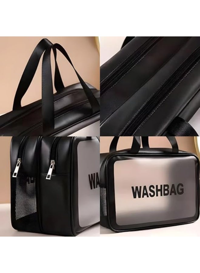 3pcs Clear Cosmetic Bag - Travel Cosmetic Bag for Women Girls - Travel Makeup Bag - Small Toiletry Bags PVC Plastic - Waterproof Cosmetic Wash Bag Zipper Makeup Bag for Women - Image 4