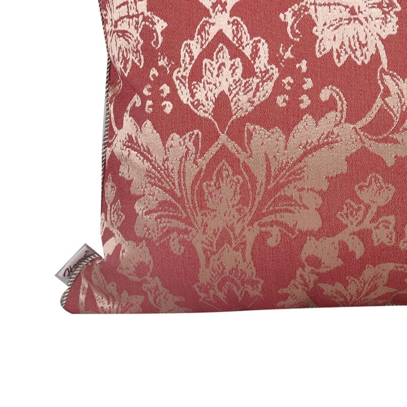Home- The Best is for You Designer Self Design Cotton Cushion Covers | Pack of 2 (16"x16", Red_ Fiore) - Image 5