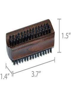 Fendrihan Genuine Boar Bristle Nail Brush With Ash Wood Handle Made In Germany (Dark Bristles)  - Image 3