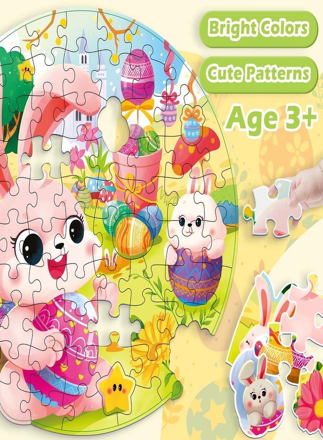 Covsen Easter Puzzles for Kids Ages 4-8, Easter Basket Stuffers 79 Pieces Kids Floor Puzzles Ages 4-6, Large Round Jigsaw Puzzles for Toddler, Bunny Puzzle Educational Toys Gifts for Girls Boys - Image 3