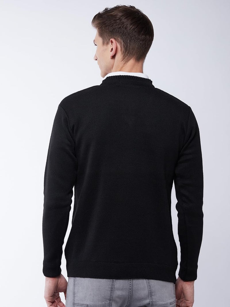 Pivl Men's Winter Checkered Print Sweater - Warmth and Style for The Season_Black_2XL||Winterwear|| - Image 5
