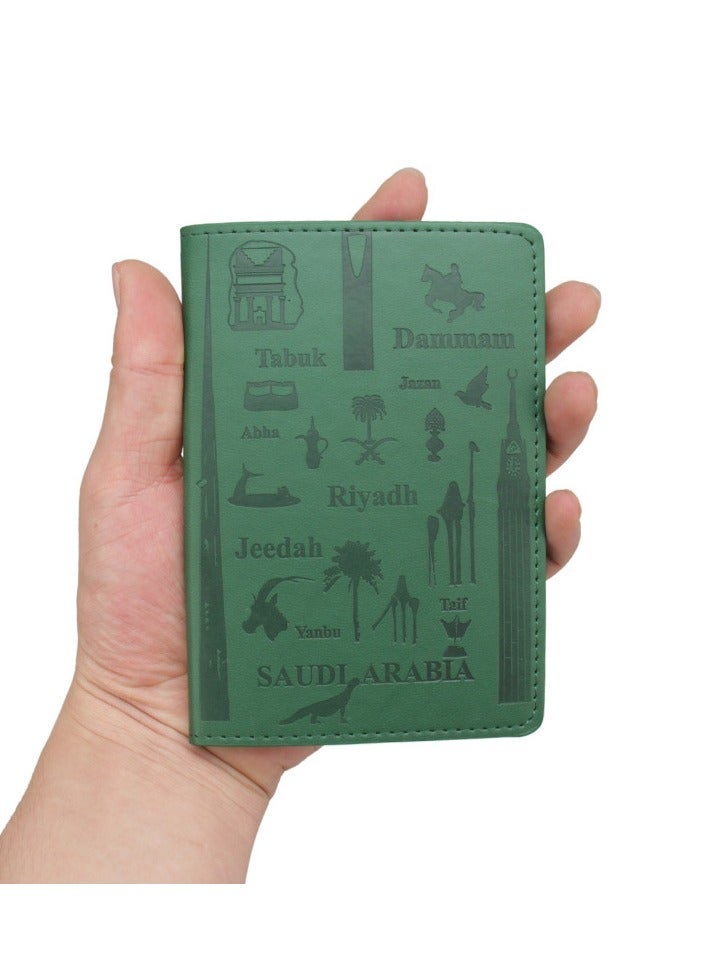 حقيبة جواز سفر الجلد الخضراء - Image 1