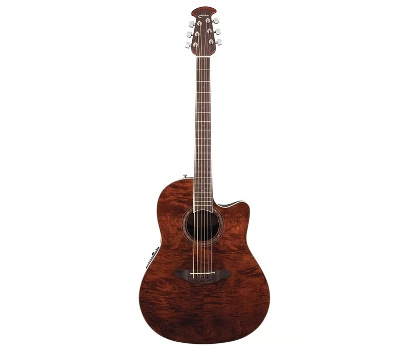Ovation CS24P-NBM-G Celebrity Standard Plus Mid Cutaway Electric-Acoustic Guitar - Nutmeg Burled Maple - Image 3