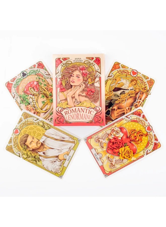 NIBEMINENT Romantic Lenoorman Tarot Card Set of 37 Cards 10.2 cm x 7.2 cm. English version. Visual Art Neo-Classical Style. Floral Pattern. Suitable for party games. Board game with game board. - Image 4