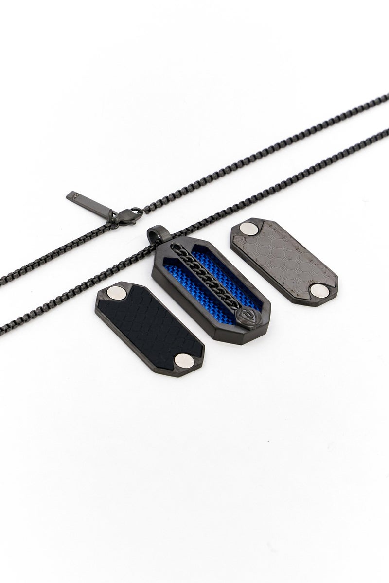POLICE Men Stainless Steel Besar Convertible Necklace, Black - Image 2