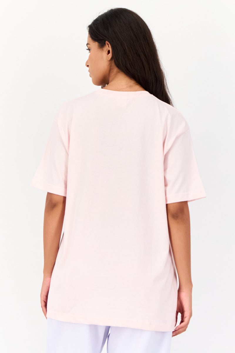 Disney Women Crew Neck Short Sleeve Graphic Print, Pink - Image 4