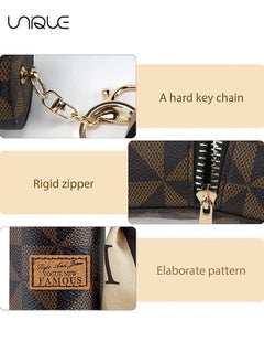 Unique 1 Pcs Lipstick Case Keychain - Leather Lipstick Organizer for Purse - Mini Lipstick Holder Case for Women - With Silk Scarf - Brown  - Image 3