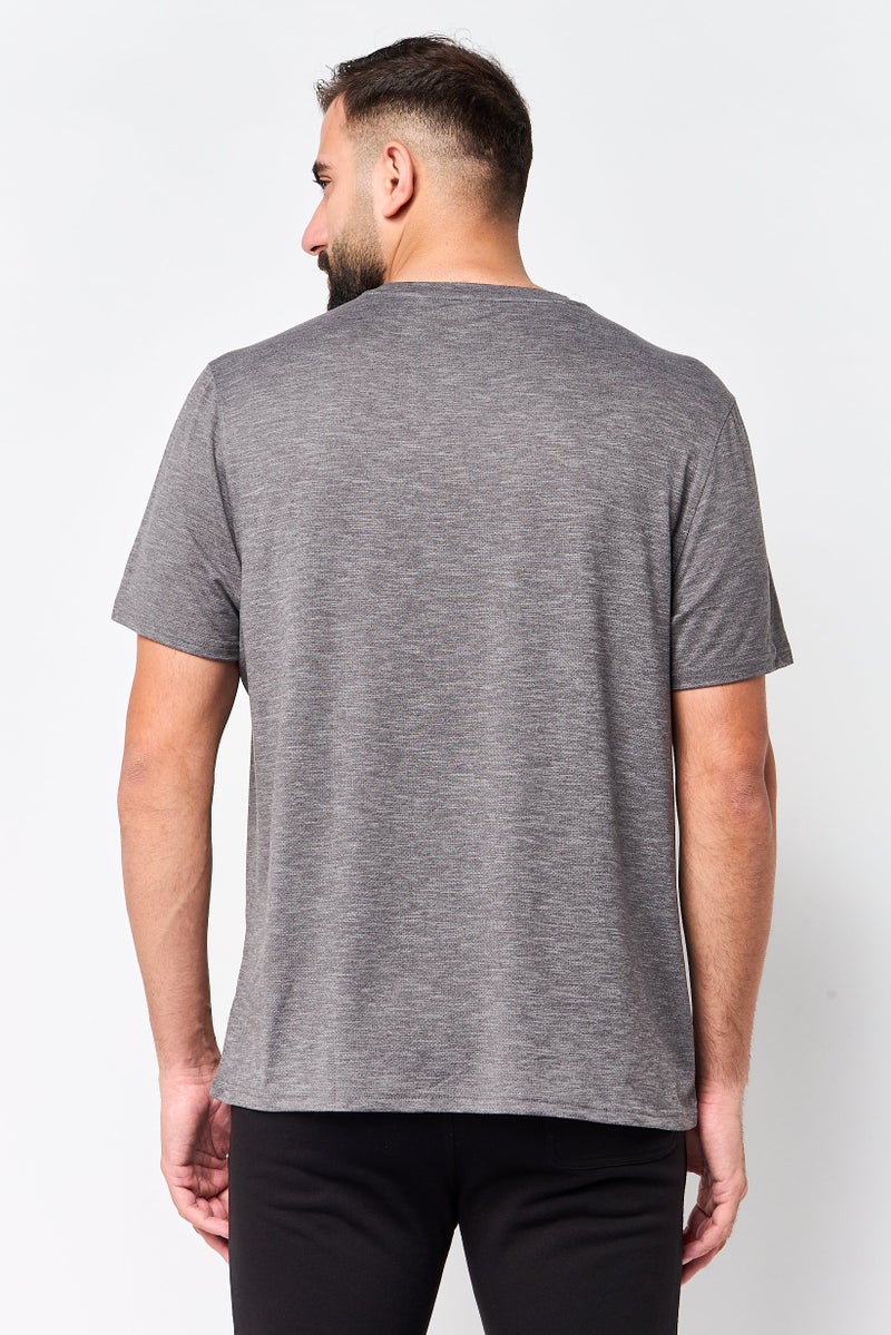 MOTION Men Sportswear Fit Short Sleeve Training T-Shirt, Charcoal - Image 4