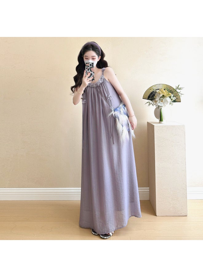 Pregnant Women's Clothing  Summer New Korean Version Of Age-reducing Pregnant Women's Sling Dress + Sunscreen Cardigan Pregnant Women's Two-piece Suit 