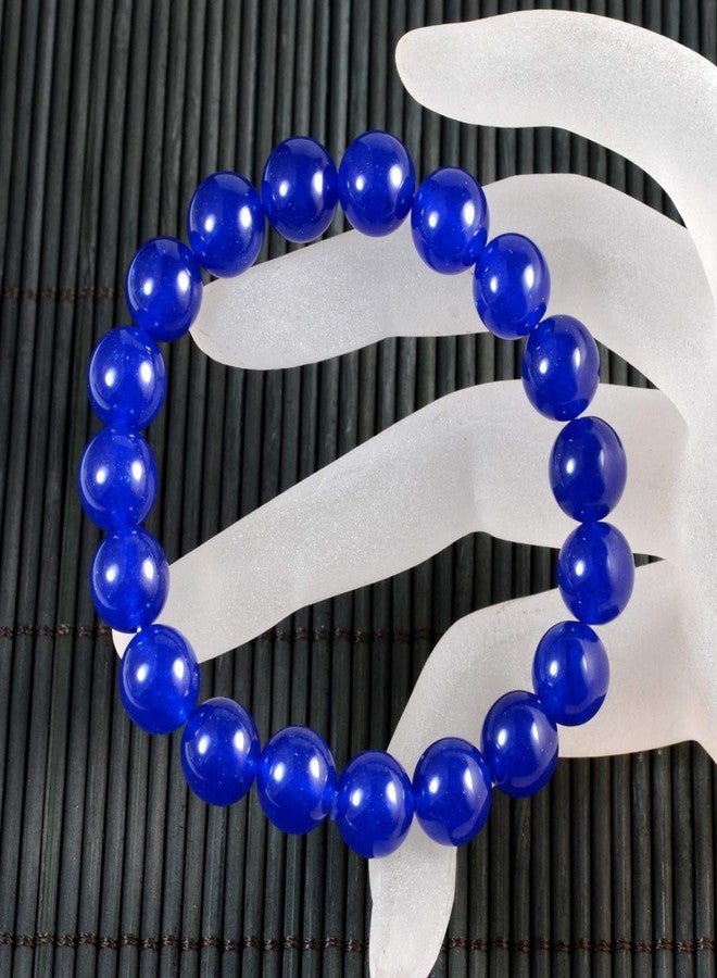 AD Beads Natural Gemstone Round Beads Stretch Bracelet Healing Reiki 10mm (Blue Jade) - Image 2