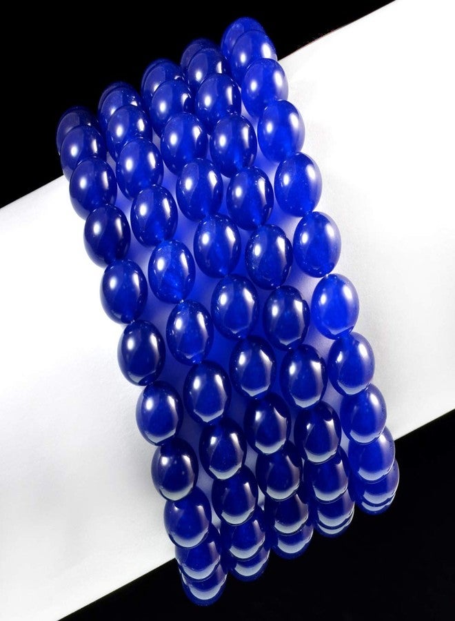 AD Beads Natural Gemstone Round Beads Stretch Bracelet Healing Reiki 10mm (Blue Jade) - Image 3
