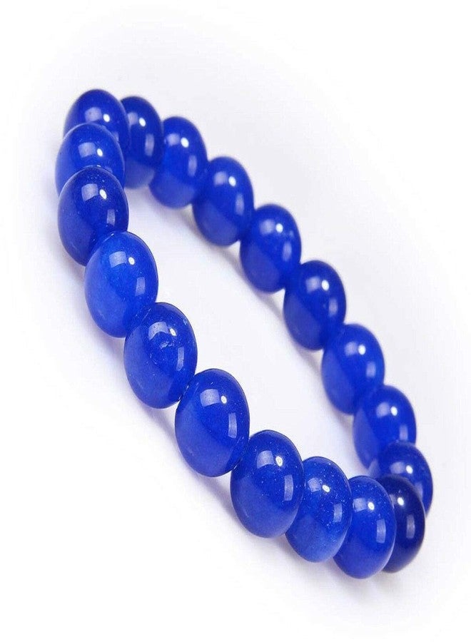 AD Beads Natural Gemstone Round Beads Stretch Bracelet Healing Reiki 10mm (Blue Jade) - Image 1