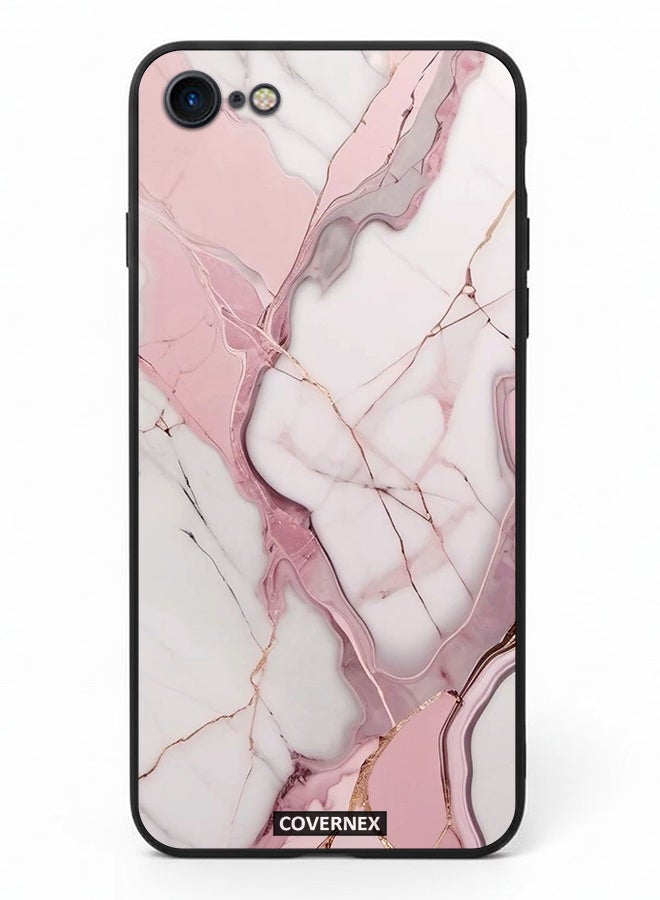 Covernex Apple iPhone 8 Protective Case Cover Printed Featuring Rose Quartz Marble Texture - Image 2