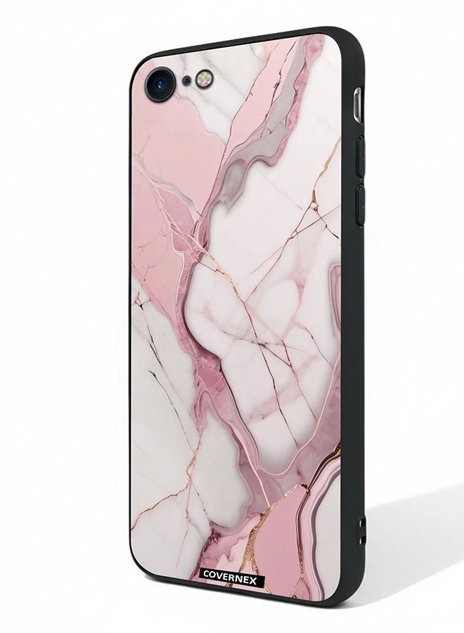 Covernex Apple iPhone 8 Protective Case Cover Printed Featuring Rose Quartz Marble Texture - Image 1