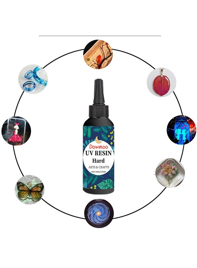  دومو راتنج الأشعة فوق البنفسجية الصلب ، 100 جرام واضح الكريستال الصلب علاج الأشعة فوق البنفسجية علاج راتنجات الايبوكسي لصنع المجوهرات DIY ، ديكور المنزل ، راتنج الشمس النشط للشمس الشفاف لصب الراتنج والصب والطلاء (100 جرام) - Image 2