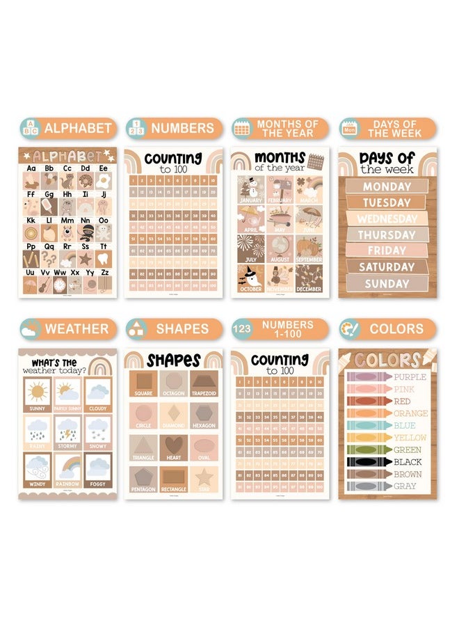 Hadley Designs 16 Boho Preschool Classroom Posters - Educational Posters For Toddlers 1-3, Toddler Learning Posters, Homeschooling Supplies, Alphabet Poster For Toddlers, Days Of The Week Poster For Kids Posters  - Image 4