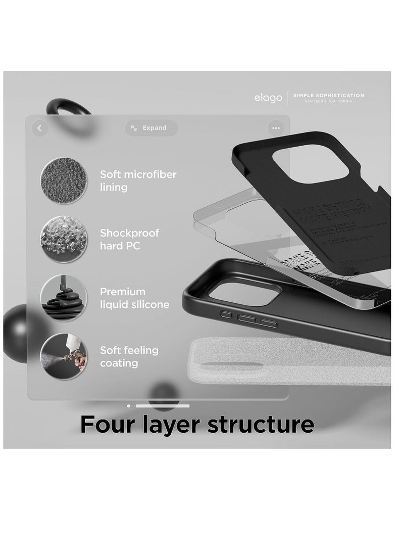 فيسوس iPhone 15 Pro Max Case ، علبة السيليكون السائل ، غطاء واقي كامل للجسم ، مقاوم للصدمات ، علبة هاتف رفيعة ، بطانة الألياف الدقيقة الناعمة المضادة للخلع ، 6.7 بوصة (أسود) - Image 3