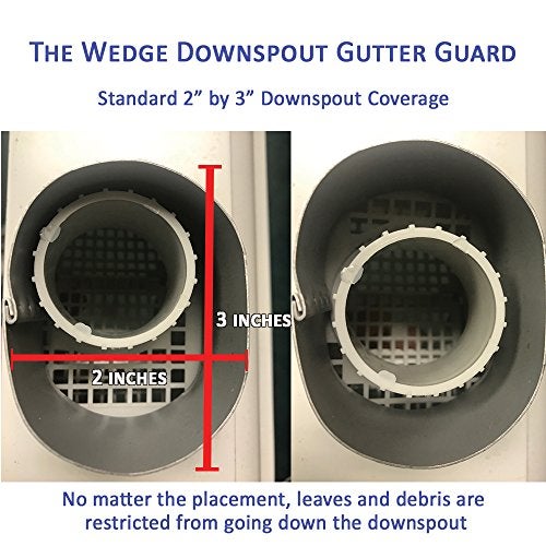 The Wedge The Gutter Guard - Wedge Eliminates Downspout Pipe Clogs From Leaves and Debris - 2-Pack - Image 3