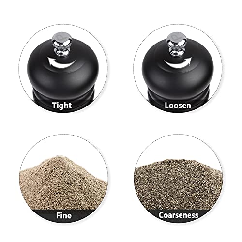 JOIDXIR Pepper Mill Black Pepper Grinder Mill Wood Refillable Stainless Steel Mechanism Adjustable Coarseness - Image 3