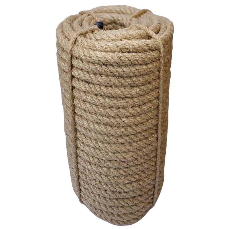 ILIKEEC Jute Rope 16mm 100 Feet 62lb Thick Garden Jute Twine String for DIY Cat Scratcher Gardening Bundling and Wall Hanging Craft Decorative Brown