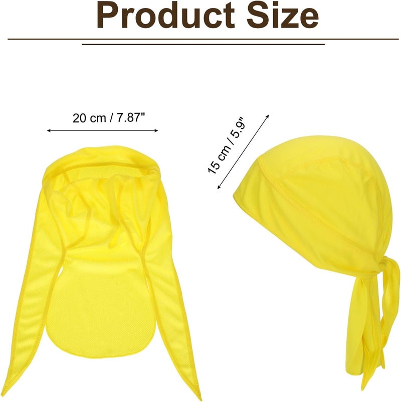 PATIKIL Sweat Wicking Cap - Yellow Skull Cap for Men, Breathable Cooling Helmet Liner - Image 2