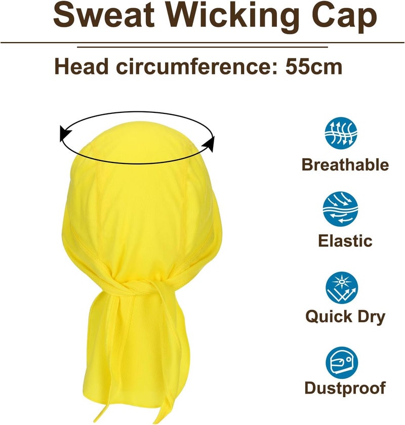 PATIKIL Sweat Wicking Cap - Yellow Skull Cap for Men, Breathable Cooling Helmet Liner - Image 4